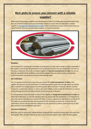 Best picks to ensure you connect with a reliable supplier!