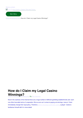 How do I Claim my Legal Casino Winnings?