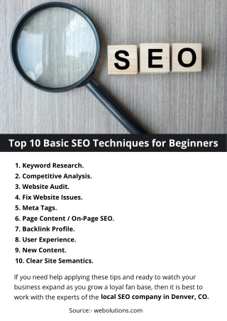 Top 10 Basic SEO Techniques for Beginners