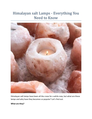 Himalayan salt Lamps - Everything You Need to Know