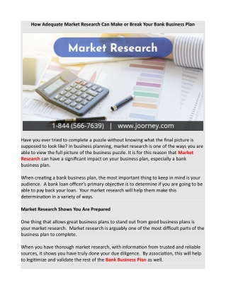 How Adequate Market Research Can Make or Break Your Bank Business Plan