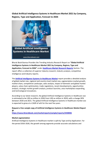 Global Artificial Intelligence Systems in Healthcare Market Research Report