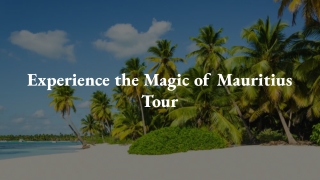 Experience the Magic of Mauritius Tour