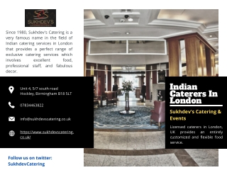 Best Indian Caterers In London For You