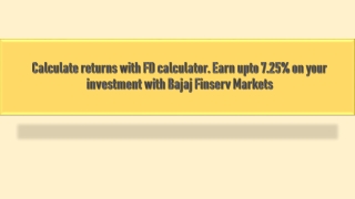 FD Calculator