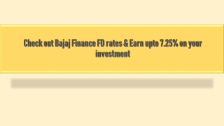 Bajaj finance FD rates