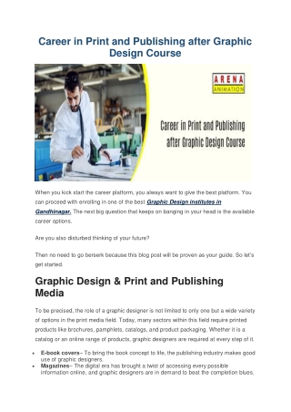 Career in Print and Publishing after Graphic Design Course