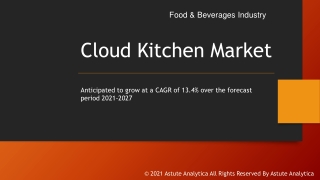 Cloud Kitchen Market Insights Shared In Detailed Report 2021, Forecasts to 2027