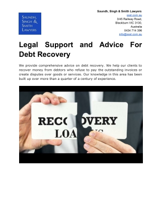 Legal Support and Advice for Commercial Law