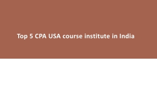 Top 5 US CPA course provider in India