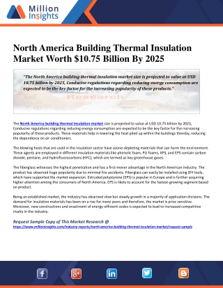 North America Building Thermal Insulation Market Worth $10.75 Billion By 2025