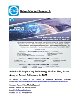 Asia-Pacific Regulatory Technology Market Trends, Size, Competitive Analysis and