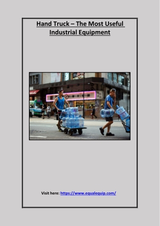 Hand Truck – The Most Useful Industrial Equipment