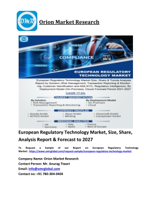 European Regulatory Technology Market Trends, Size, Competitive Analysis and For