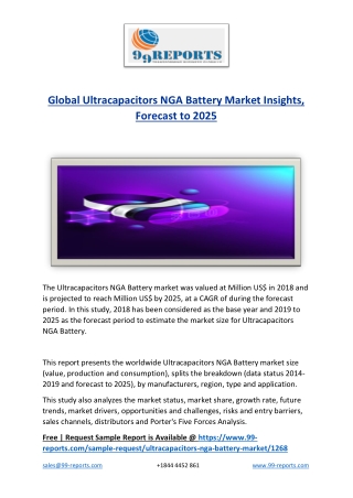 Global Ultracapacitors NGA Battery Market Insights, Forecast to 2025