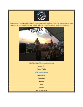 Audio Visual Equipment Hire Company in Melbourne