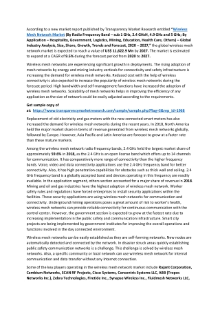 Wireless Mesh Network Market