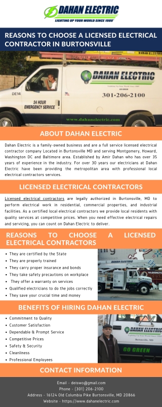 Reasons to Choose a Licensed Electrical Contractor in Burtonsville