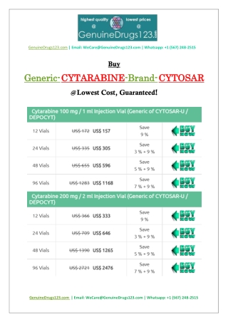 Buy GENERIC AND BRAND CYTARABINE Medication online