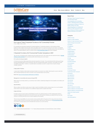 5 Important Functions of IoT Connectivity Provider Companies in 2021