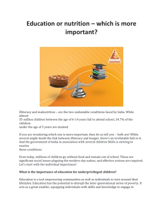 Education or nutrition