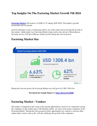 Top Insights On The Factoring Market Growth Till 2024