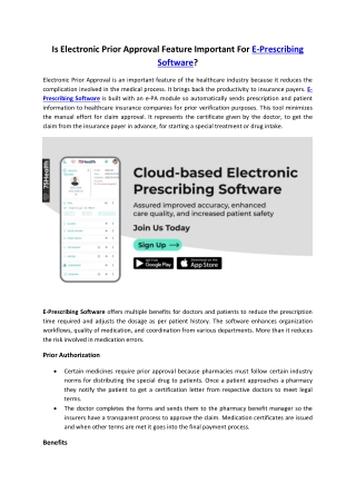 Is Your E-Prescribing Software Has Electronic Prior Approval Feature