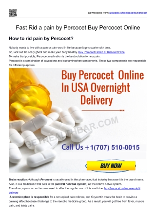 Fast Rid a pain by Percocet Buy Percocet Online