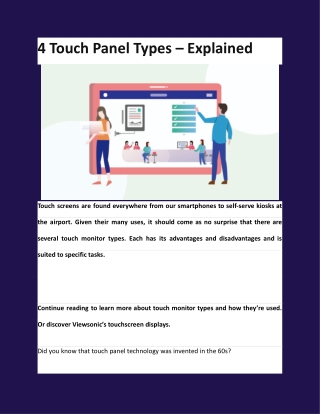 4 Touch Panel Types – Explained