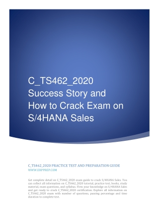 C_TS462_2020 Success Story and How to Crack Exam on S4HANA Sales