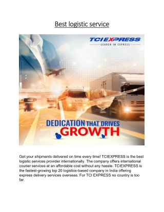 Best logistic service