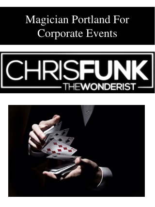 Magician Portland For Corporate Events