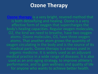 Ozone Therapy