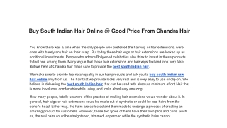 Buy South Indian Hair Online @ Good Price