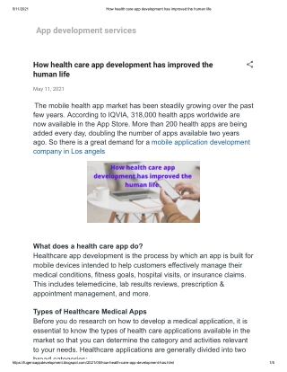 How health care app development has improved the human life