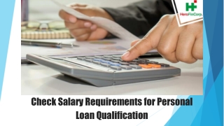 What are the Salary Requirements for Qualifying for a Personal Loan