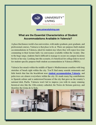 What are the Essential Characteristics of Student Accommodations Available in Va