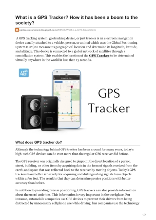 What is a GPS Tracker? How it has been a boom to the society?