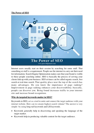 The Power of SEO