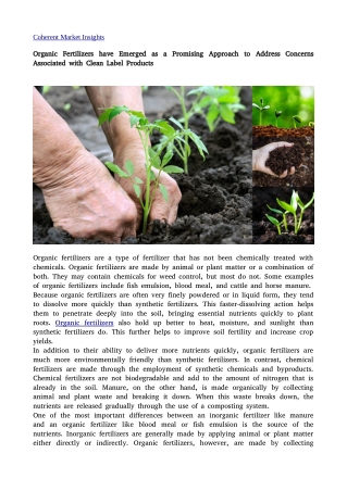 Organic Fertilizers 111