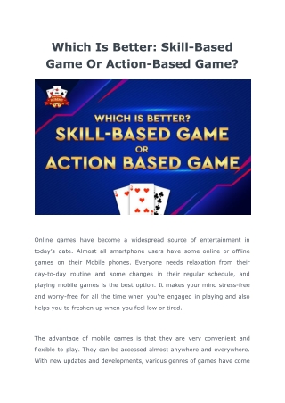 Is Skill-Based Game Or Action-Based Game better?