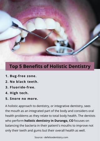 Top 5 Benefits of Holistic Dentistry