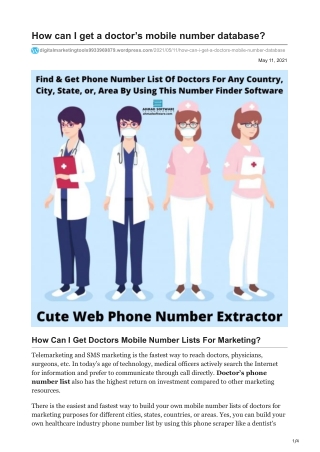 How can I get a doctor’s mobile number database?