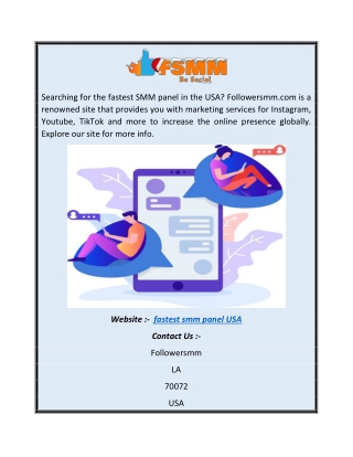 Fastest SMM Panel USA | Followersmm.com