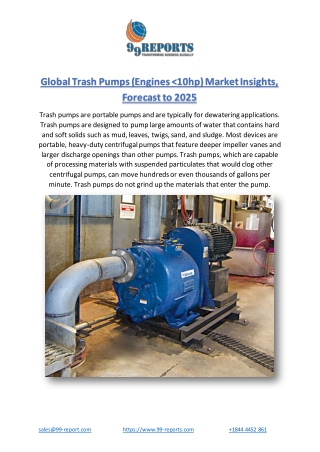Global Trash Pumps Market Insights, Forecast to 2025