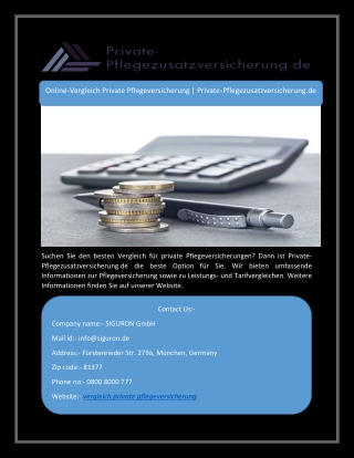 Online-Vergleich Private Pflegeversicherung | Private-Pflegezusatzversicherung.d