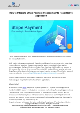 Stripe payment processing into react native app