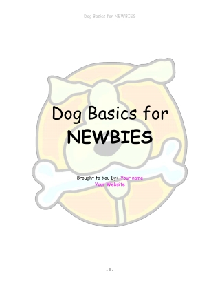 Dog Basics for Newbies