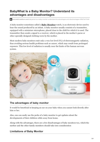 What Is a Baby Monitor Understand its advantages and disadvantages
