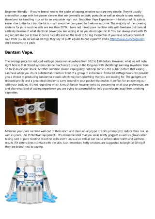 What Are Pure Nicotine Salts? Salt Nicotine Full Overview.